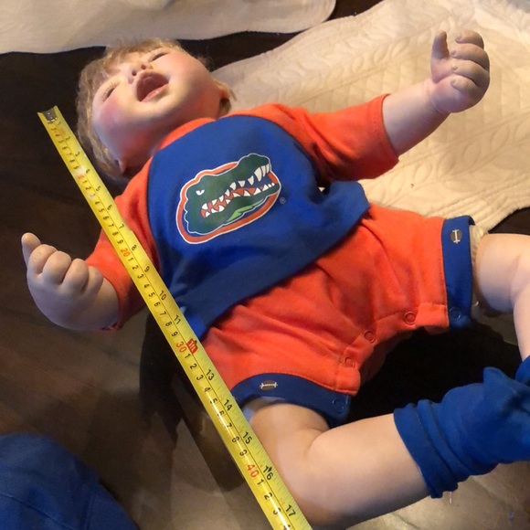 🐊Florida Gator Outfitted Baby with rimmed baseball cap 🧡💙 - Picture 12 of 16